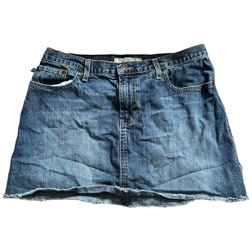 Abercrombie & Fitch Y2K Cotton Medium/Dark Wash Denim Mini Skirt Size 8